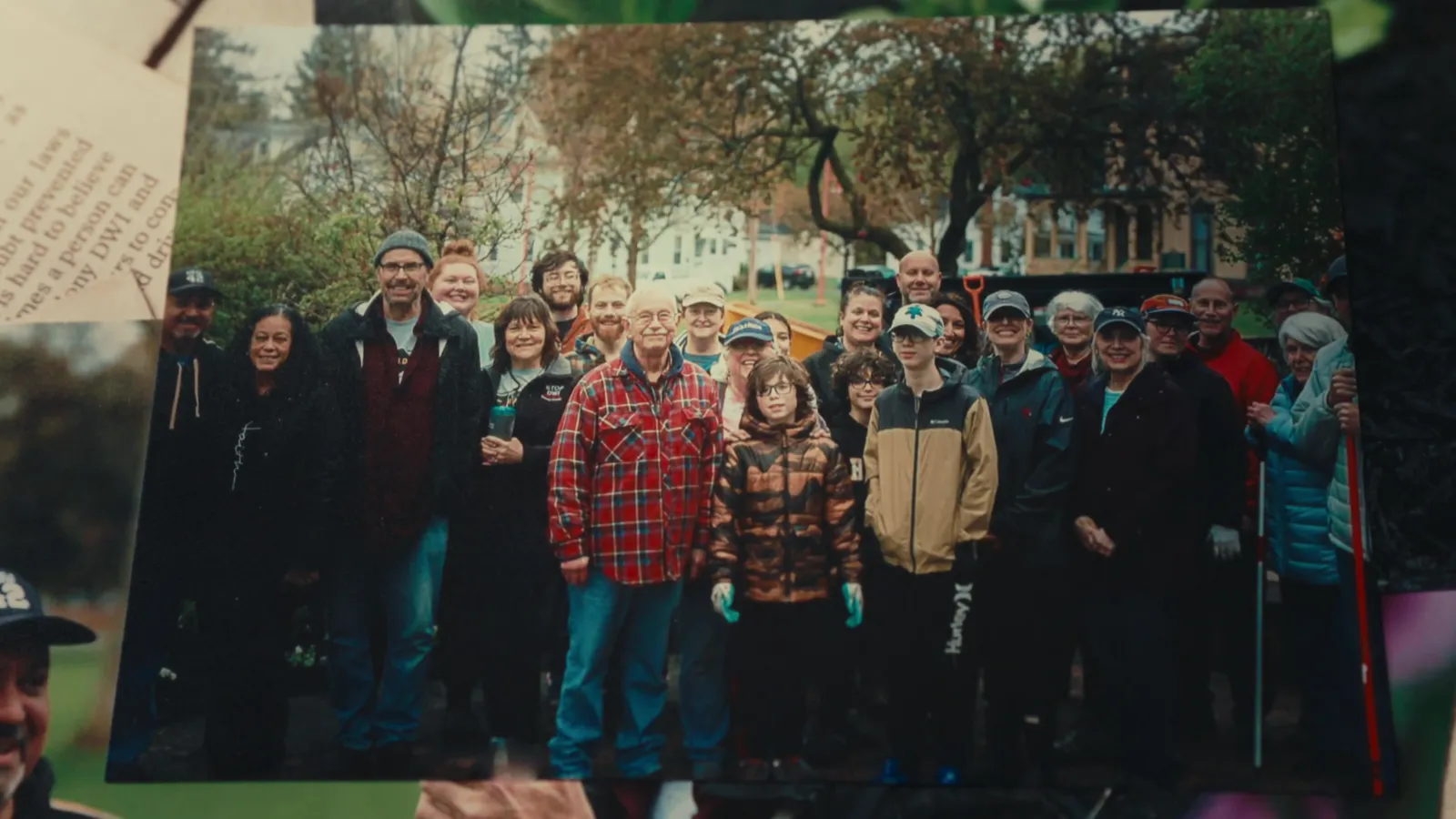 Volunteers gathered at the memorial garden planting